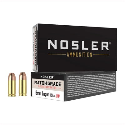 Nosler Assured Stopping Power 9mm Luger / Parabellum 124 grain Jacketed Hollow Point ammunition