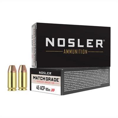 Nosler Assured Stopping Power Jacketed Hollow Point 185 Grain .45 ACP/Auto 980 fps