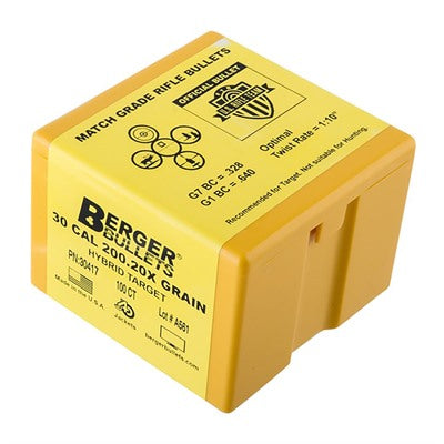 Hybrid Target 30 Caliber 0.308" Hybrid Boat Tail Bullets