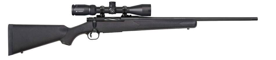 Mossberg 27934 Patriot 270 Win Caliber with 5+1 Capacity, 22" Fluted Barrel, Matte Blued Metal Finish & Black Synthetic Stokc Right Hand (Full Size) Includes Vortex Crossfire II 3-9x40mm Scope
