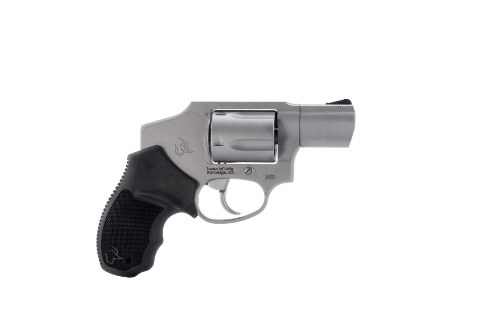 Taurus 2-850129 850 Small 38 Special 5 Shot 2" Matte Stainless Steel Barrel & Cylinder, Matte Stainless Steel Frame, Black Rubber Grip, Transfer Bar Safety, Concealed Hammer