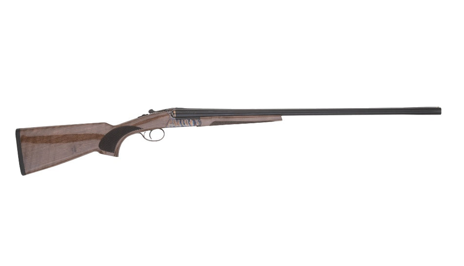 TriStar 38002 Phoenix 12 Gauge Break Open 3" 2rd 28" Blued Side By Side Barrel, Color Case Hardened Steel Receiver, Fixed Gloss Walnut Stock, Ambidextrous