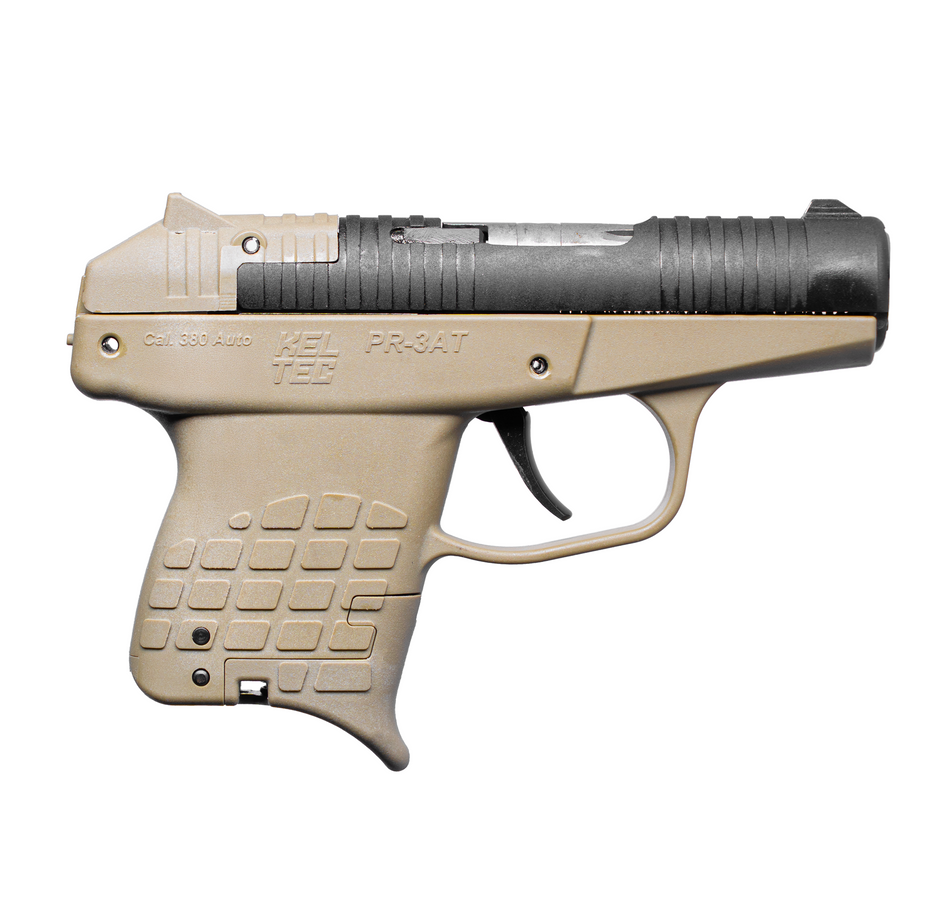 Kel-Tec PR3ATTAN10 PR-3AT Compact Frame 380 ACP 10+1 2.85" Black Rotating Barrel Shroud, Tan Polymer Frame
