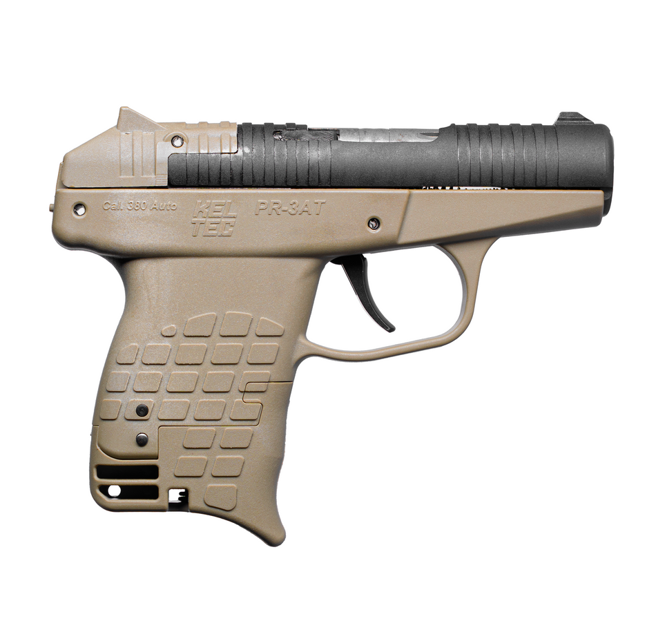 Kel-Tec PR3ATTAN PR-3AT Compact Frame 380 ACP 13+1 2.85" Black Rotating Barrel Shroud, Tan Polymer Frame