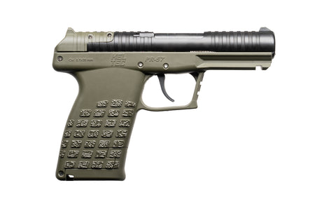 Kel-Tec PR57GRN PR57 Compact Frame 5.7x28mm 20+1 4" Black Steel Barrel, OD Green Optic Ready/Serrated Slide, OD Green Textured Grip