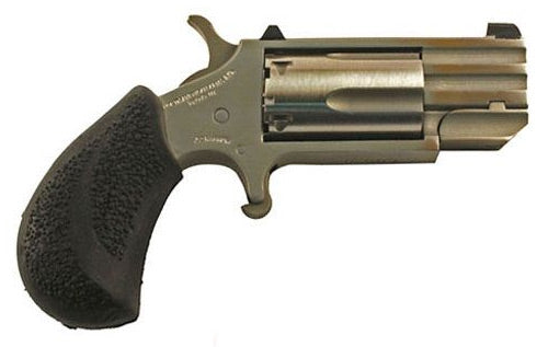 North American Arms PUGD Pug 22 WMR 5 Shot 1" Stainless Steel Barrel, Frame & Cylinder, Black Pebbled Rubber Grip, Exposed Hammer