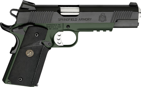 Springfield Armory PX9105MLCA18 1911 Loaded Operator *CA Compliant 45 ACP 5" 7+1 OD Green Armory Kote Black Armory Kote Carbon Steel Slide Black Wraparound Rubber Grip