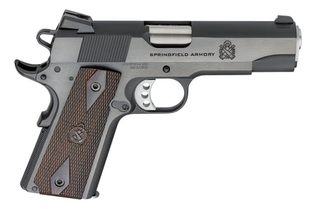 Springfield Armory PX9417 1911 Garrison 9mm Luger 9+1 4.25" Stainless Match Grade Barrel, Blued Serrated Carbon Steel Slide & Frame w/Beavertail, Thinline Wood Grip