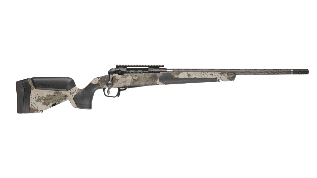Savage Arms 32904 110 UltraLite Pro Full Size 7mm BC 3+1 18" Carbon Fiber Barrel, Savage Woodland Camo Accufit V2 Synthetic Stock, Right Hand