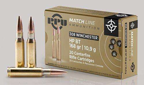 PPU PPM3082 308 Win 168 gr Match Rifle Hollow Point Boat-Tail (HPBT) 20 Rounds Per Box