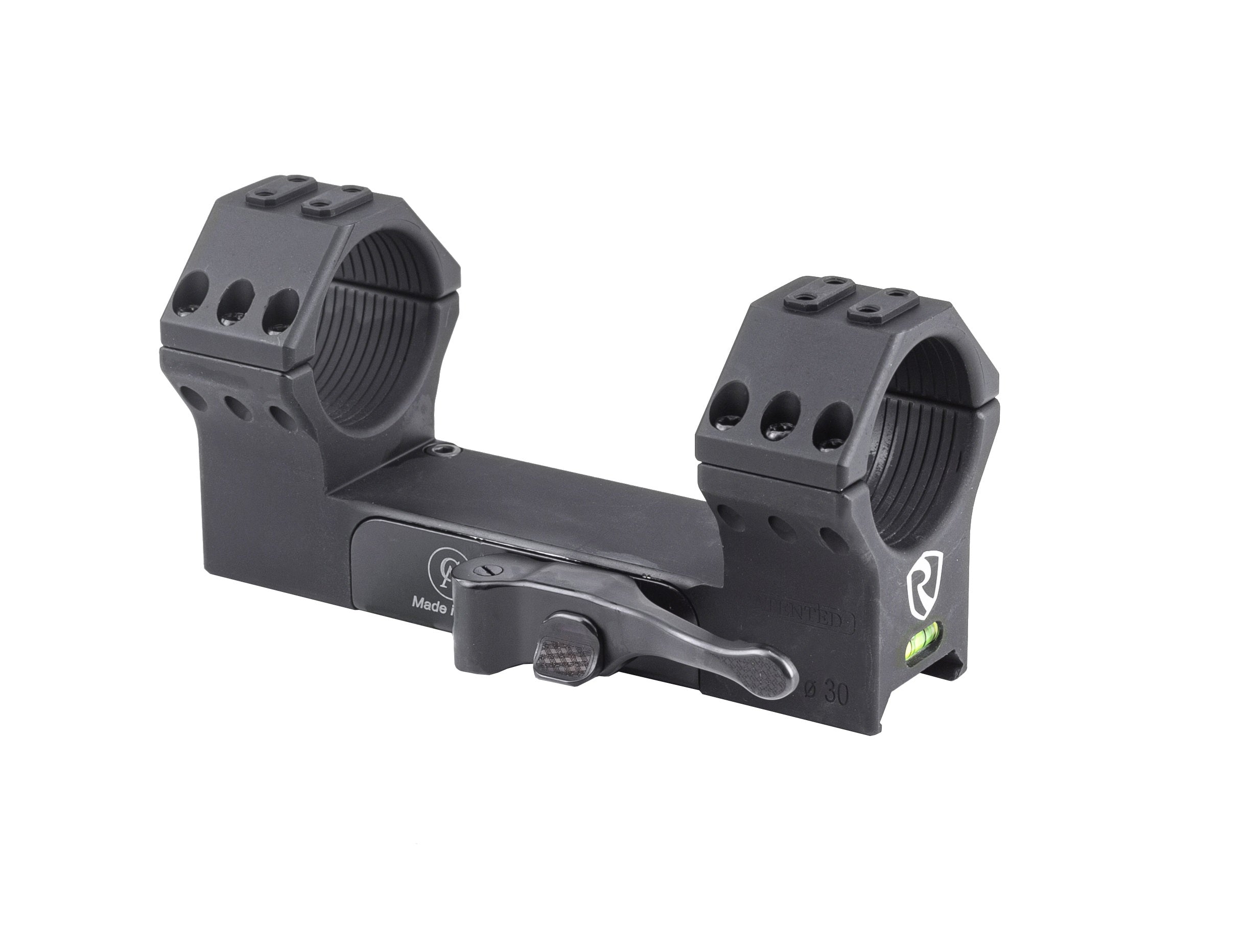 Matte Black 34mm QD 0 MOA Picatinny Optic Mount