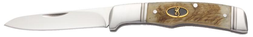 Browning Joint Venture 3" Blade Pocket Knife with Jigged Sheep Horn Handle