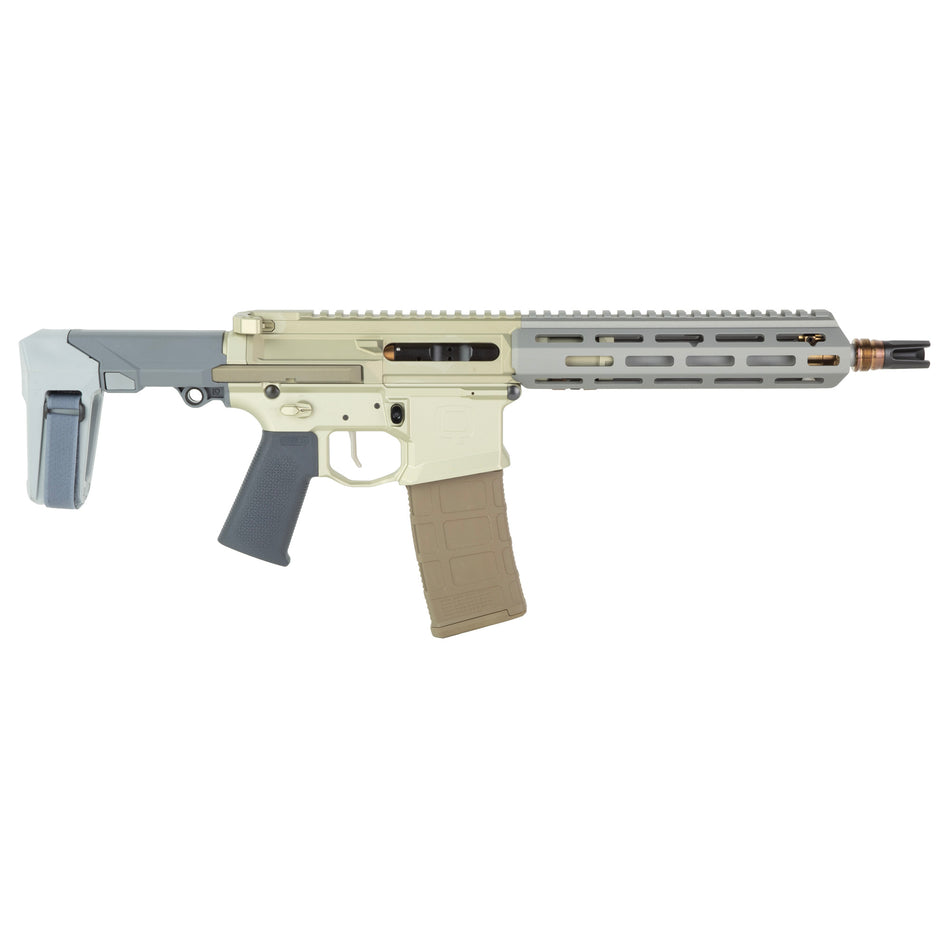 Q LLC HB55610INPISTOL Honey Badger 5.56 NATO 30+1 10" Threaded Barrel, M-LOK Handguard, Aluminum Receiver, Tan SB Tactical Brace