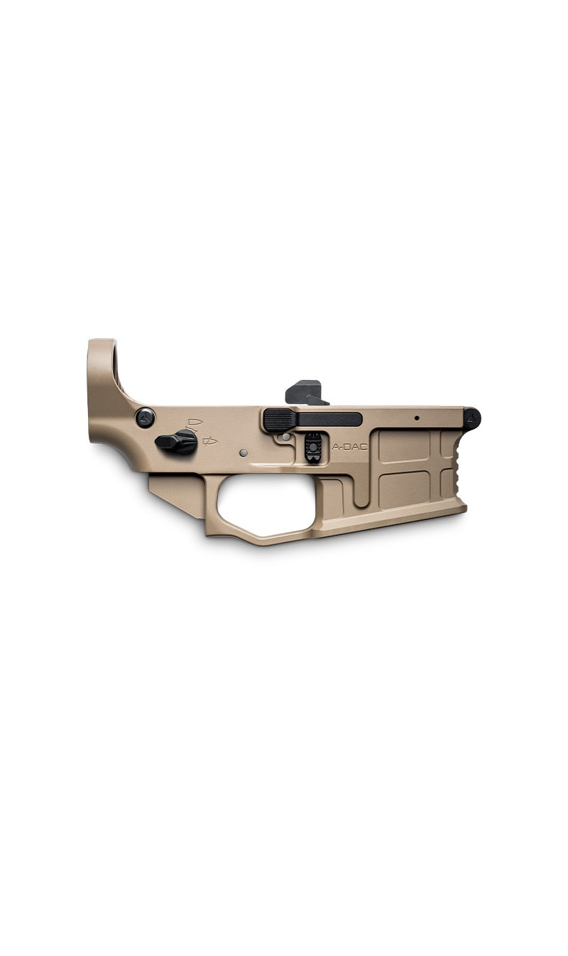 Radian Weapons R0390 A-DAC 15 Lower Receiver FDE, Fully Ambi Controls, Talon 45/90 Safety, Ext. Bolt Catch, Left-Side Mag Release, Right-Side Bolt Release, Enhanced Takedown Pins