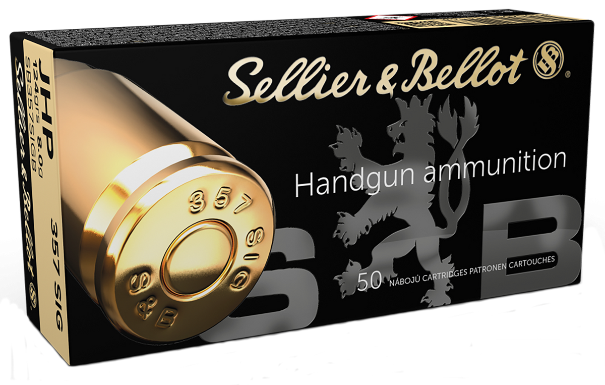 Sellier and Bellot Handgun .357 Sig 124 grain Jacketed Hollow Point ammunition