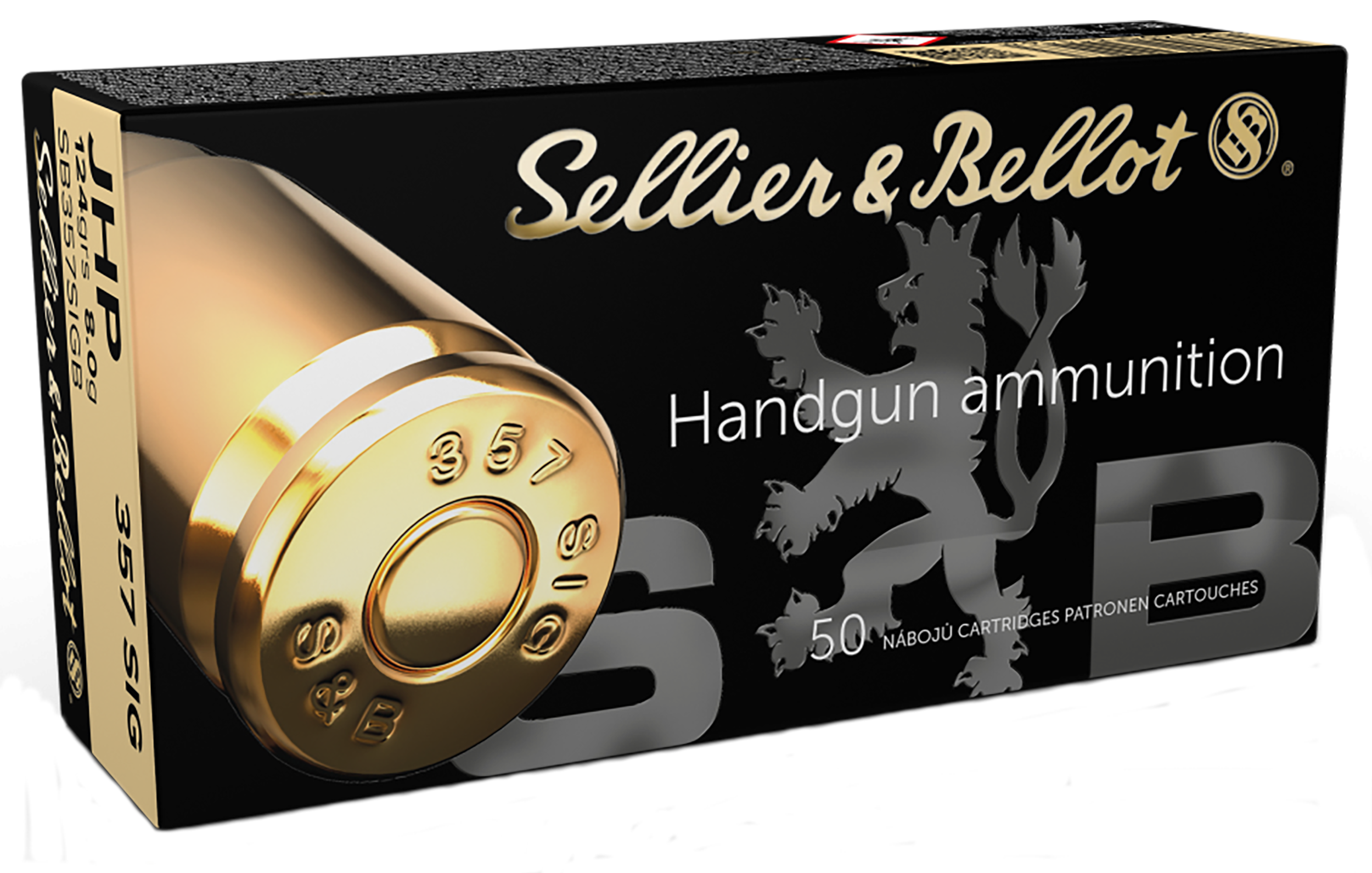Sellier and Bellot Handgun .357 Sig 124 grain Jacketed Hollow Point ammunition