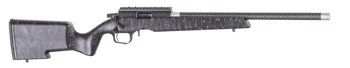 Christensen Arms 8011201200 Ranger 22 WMR 9+1 18" Carbon Fiber/Threaded Barrel, Black Anodized Finish, Black with Gray Webbing Stock
