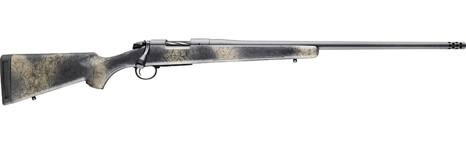 Bergara Rifles B14SM519 B-14 Wilderness Ridge 6.5 PRC 2+1 24" Threaded, Sniper Gray Cerakote Barrel/Rec, SoftTouch Woodland Camo Synthetic Stock, Omni Muzzle Brake