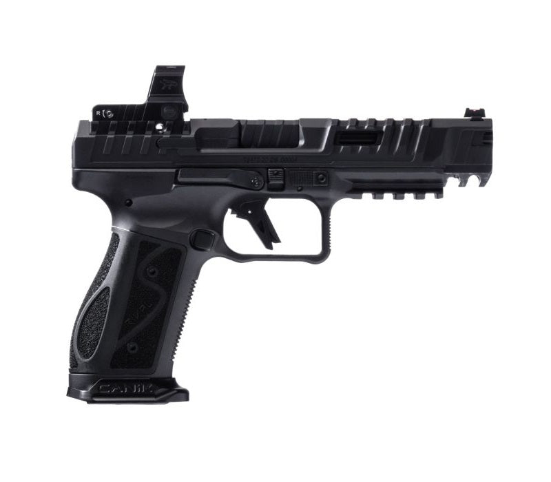 Canik HG7607N SFx Rival-S Full Size Frame 9mm Luger 18+1, 5" Black Steel Barrel, Dark Side Optic Ready/Serrated w/Ports Steel Slide, Steel Frame w/Picatinny Rail, MeCanik MO2 Red Dot, Ambidextrous