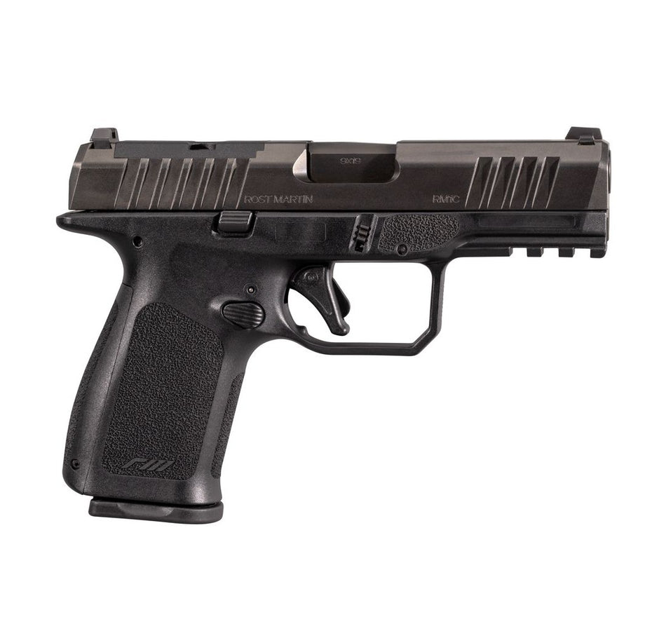 Rost Martin RM1CBLKOSP RM1C 9mm Luger 17+1 4" Black Match Grade Barrel, Black Tenifer Optic Ready/Serrated Steel Slide, Black Polymer Frame w/Picatinny Rail, Textured Grip, Ambidextrous