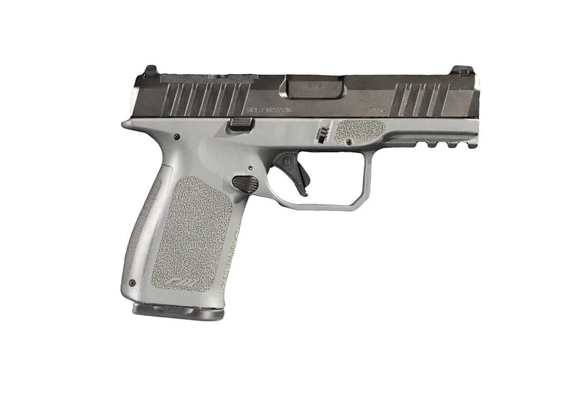 Rost Martin RM1CGRYOSP RM1C 9mm Luger 17+1 4" Black Match Grade Barrel, Black Tenifer Optic Ready/Serrated Steel Slide, Stone Gray Polymer Frame w/Picatinny Rail, Textured Grip, Ambidextrous