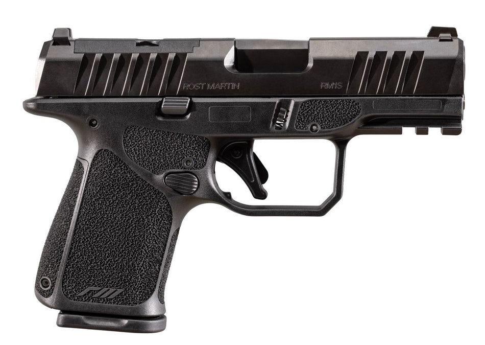 Rost Martin RM1SBLKOSP RM1C Sub-Compact Frame 9mm Luger 15+1 3.60" Black Match Grade Barrel, Black Tenifer Optic Ready/Serrated Steel Slide, Black Polymer Frame w/Picatinny Rail, Textured Grip