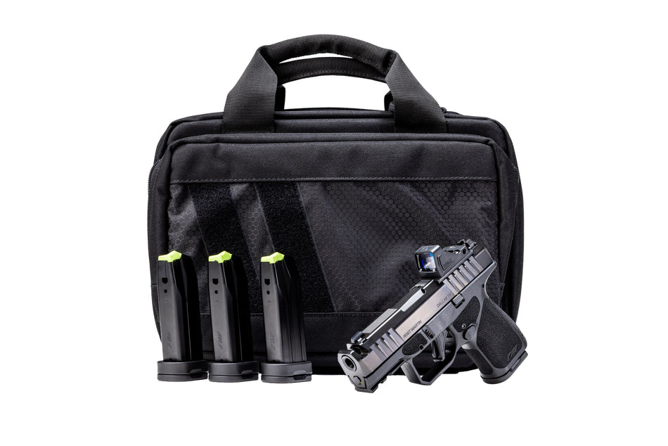 Rost Martin RM1SBLKOSP(COMP)SPL RM1S Comp Bundle 9mm Luger 12+1 15rd 3.60" Compensated Barrel, Black Nitron Steel Integrated Compensator/Serrated w/Optic Slide, Black Polymer Frame w/Picatinny Rail, T