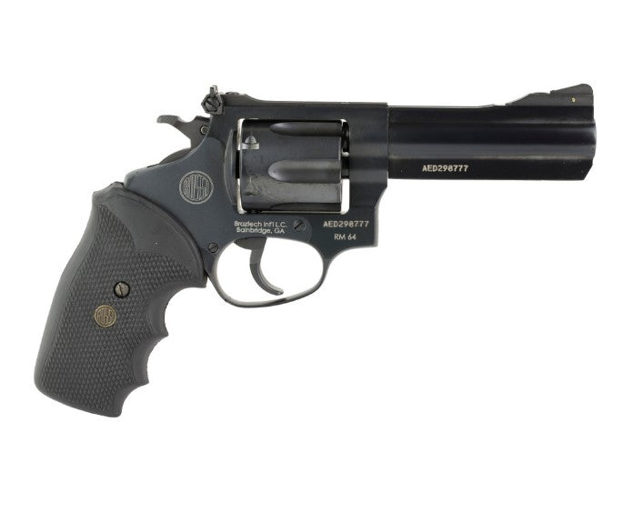 Rossi 2RM641 RM64 Medium Frame 357 Mag 6 Shot, 4" Black Steel Barrel, Cylinder & Frame, Black Textured Rubber Grip, Hammer Block Safety
