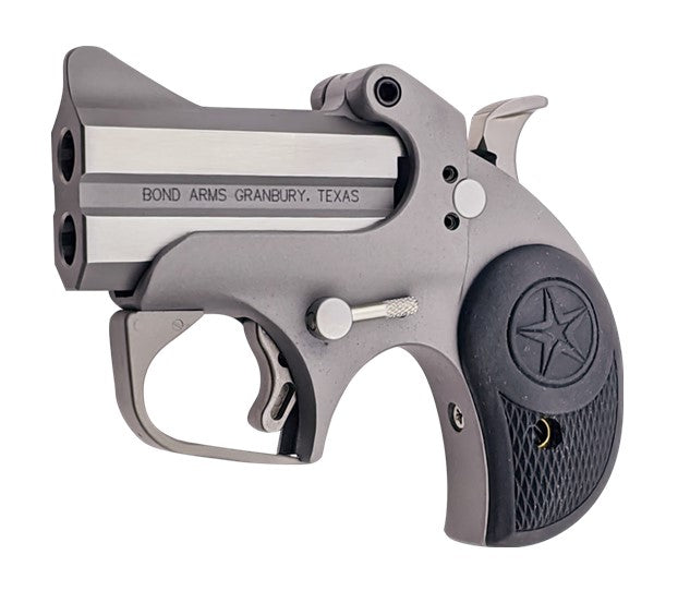 Bond Arms BARN Roughneck 38 Special/357 Mag 2 Shot 2.50" Rough Matte Stainless Steel Barrel & Frame, Black Rubber Grips