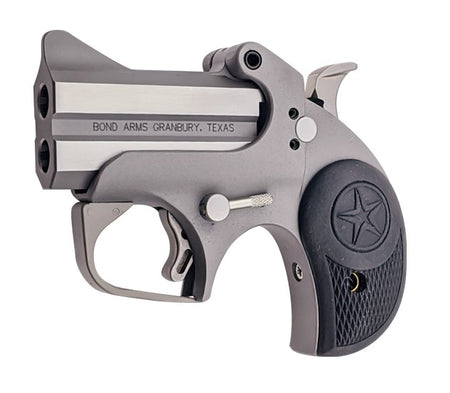 Bond Arms BARN Roughneck 38 Special/357 Mag 2 Shot 2.50" Rough Matte Stainless Steel Barrel & Frame, Black Rubber Grips
