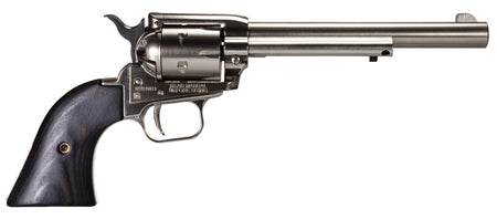 Heritage Mfg RR22NI6BW Rough Rider 22 LR 6rd 6.50" Nickel Steel Barrel, Nickel Aluminum Frame, Matte Nickel Cylinder, Black Laminate Grip, Hammer/Thumb Safety, Exposed Hammer