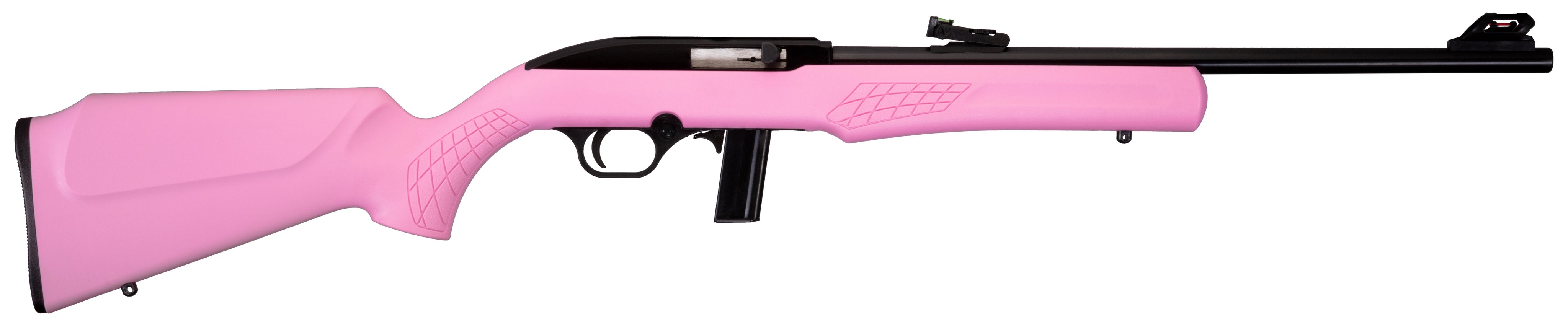 Rossi RS22L1811P RS22 Full Size 22 LR 10+1 18" Matte Black Steel Barrel, Matte Black Grooved Aluminum Receiver, Pink Synthetic Fixed Stock