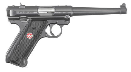 Ruger 40105 Mark IV 22 LR 10+1 6" Satin Stainless Tapered Barrel, Blued Steel Slide & Aluminum Frame Checkered Synthetic Grip