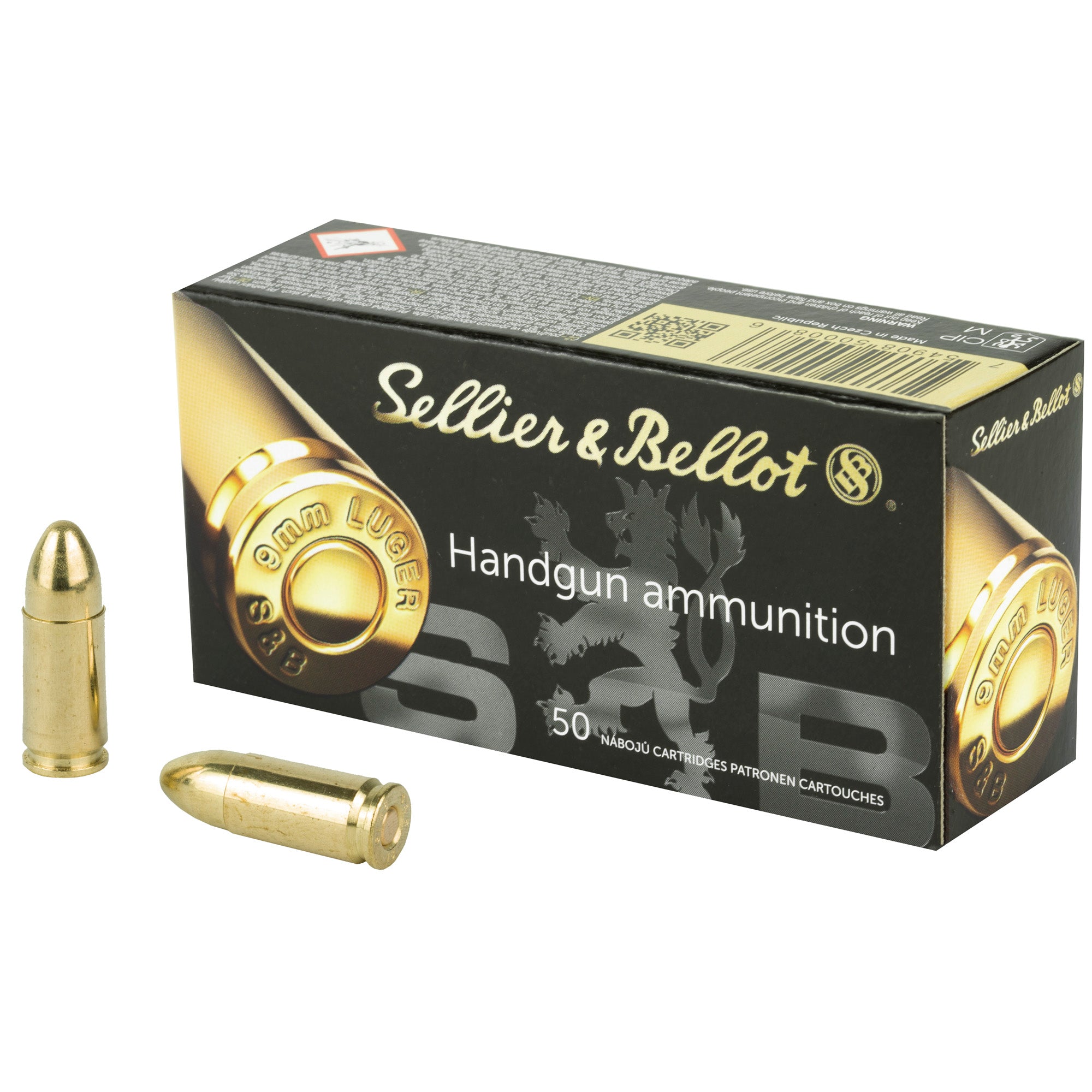 Sellier and Bellot 9mm Luger  Range Ammunition  115gr FMJ