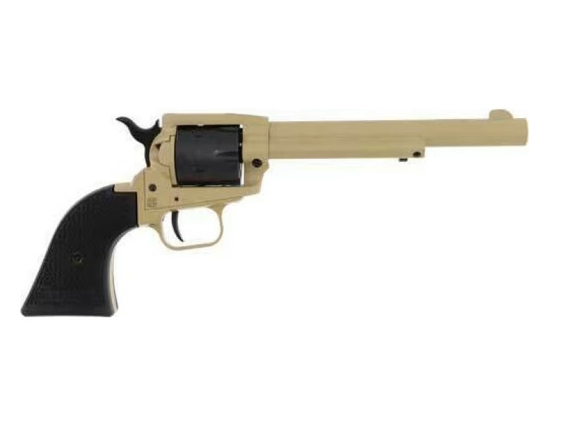 Heritage Mfg SRR22V6 Rough Rider 22 LR 6 Shot, 6.50" Sabre Sand Cerakote Steel Barrel & Frame, Black Satin Cylinder, Black Polymer Grip, Hammer/Thumb Safety, Exposed Hammer