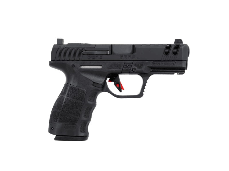 Sarsilmaz SAR9CG3BL10 SAR9 Gen3 Compact 9mm Luger 10+1 4.10" Black Barrel, Black Steel Optic Cut/Serrated Slide, Black Polymer Frame w/Picatinny Rail, Textured Grip, RMSc Footprint