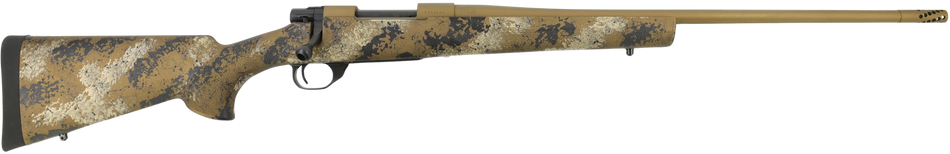 Howa HFN243SE 1500 Fence Line 243 Win 5+1 22" Flat Dark Earth Cerakote Threaded Barrel, Flat Dark Earth Cerakote Aluminum Drilled & Tapped Receiver, Scorched Earth Camo Fixed Synthetic Stock, Right Ha