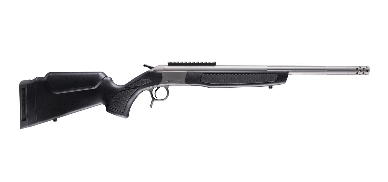 CVA CR4439S Scout Takedown 35 Whelen 1rd 22" Stainless Fluted Threaded Barrel, Stainless Steel Receiver w/Picatinny Rail, Adj Comb & LOP Black Synthetic Stock