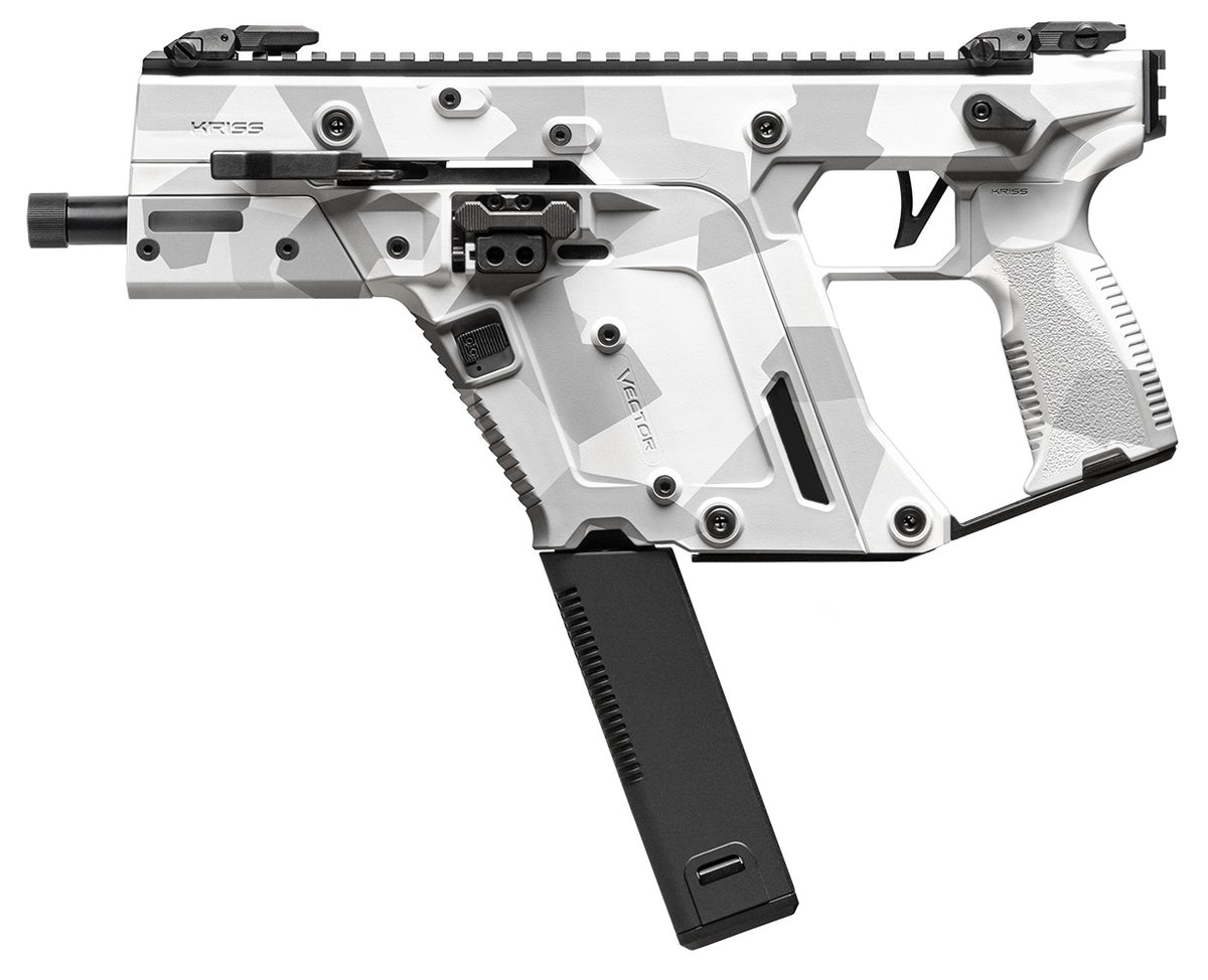 Kriss USA KV103PAD00 Vector SDP Gen3 10mm Auto 33+1 5.50" Black Nitride Threaded Barrel, Arctic Delta Cerakote Receiver w/Picatinny Rail, Rear Picatinny Rail, M-LOK Handguard, White Polymer Grip