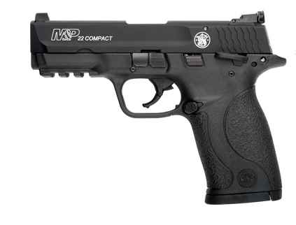 Smith & Wesson 108390 M&P 22 Compact Frame 22 LR 10+1, 3.60" Black Steel Barrel, Black Hard Coat Anodized Serrated Slide, Black Polymer Frame w/Picatinny Rail Frame & Grip, Ambidextrous, Thumb Safety