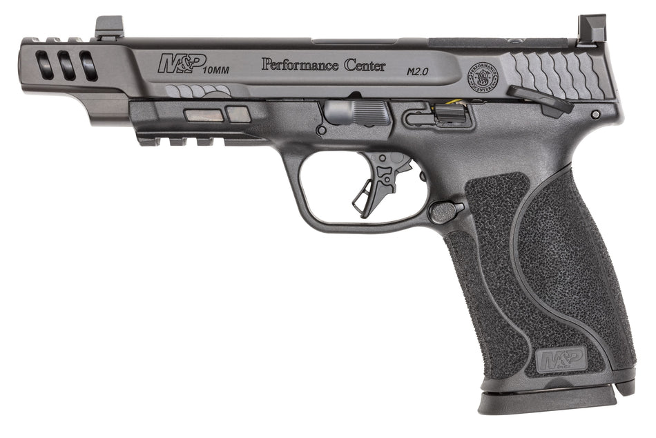 Smith & Wesson 13915 M&P PC M2.0 Full Size 10mm Auto 15+1 5.60" Black Armornite Ported Stainless Steel Barrel, Black Armornite Optic Cut/Serrated Stainless Steel Slide & Polymer Frame w/Picatinny Rail