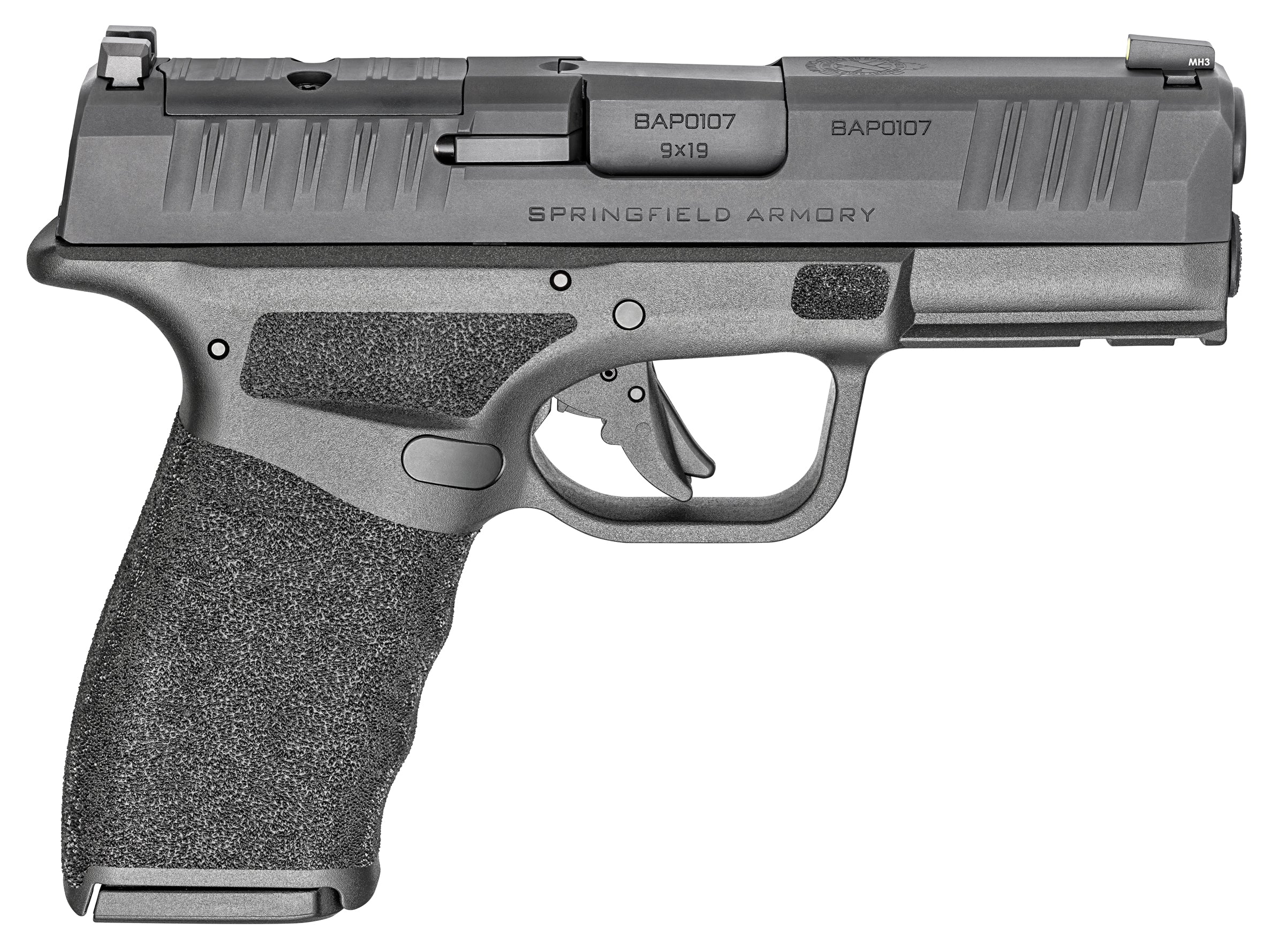 Springfield Armory HCP9379BOSP Hellcat Pro OSP Compact 9mm Luger 17+1 3.70" Black Melonite Steel Barrel & Optic Ready/Serrated Slide, Black Polymer Frame w/Picatinny Rail, Textured Grip