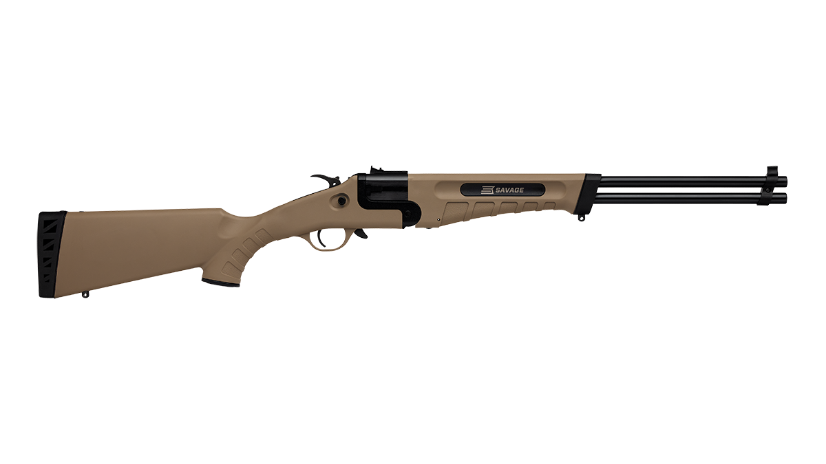 Savage Arms 23003 42 Takedown Full Size 22 WMR/410 Gauge 1rd 20" Black Satin Sporter Barrel, Satin Black Carbon Steel Receiver, Flat Dark Earth Fixed Synthetic Stock, Ambidextrous