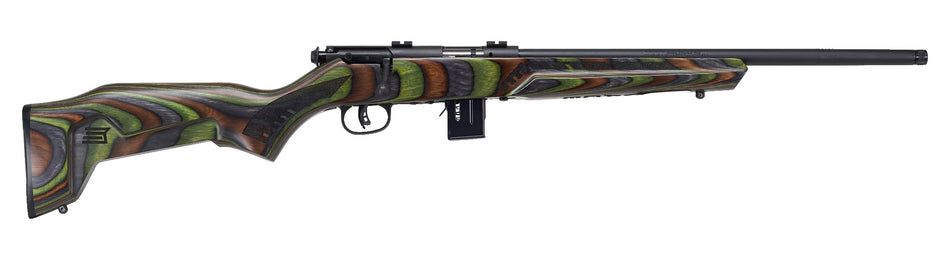 Savage Arms 96636 93R17 Minimalist Full Size 17 HMR 10+1 18" Matte Black Threaded Carbon Steel Sporter Barrel, Matte Black Carbon Steel Receiver, Boyd's Minimalist OD Green Laminate Stock, Right Hand