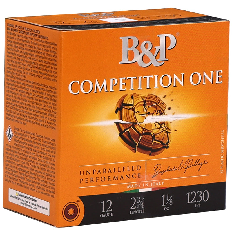 Baschieri and Pellagri Competition One Shotgun Ammo 12 Gauge 2.75 in 1-1/8 oz #8 1230 FPS