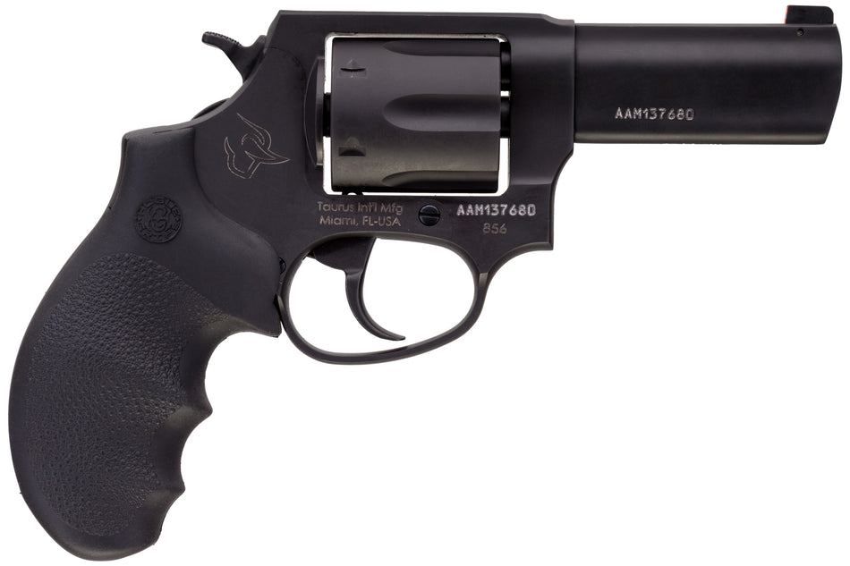 Taurus 2-85631NS 856 Defender Small 38 Special +P 6 Shot 3" Matte Black Stainless Steel Barrel & Cylinder, Matte Black Aluminum Frame, Hogue Finger Grooved Grip, Transfer Bar Safety, Exposed Hammer