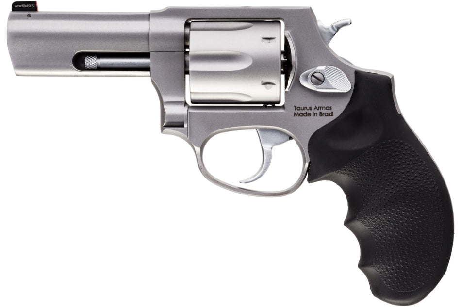 Taurus 2-85639NS 856 Defender Small 38 Special +P 6 Shot 3" Matte Stainless Steel Barrel, Cylinder & Frame, Hogue Finger Grooved Grip, Transfer Bar Safety, Exposed Hammer