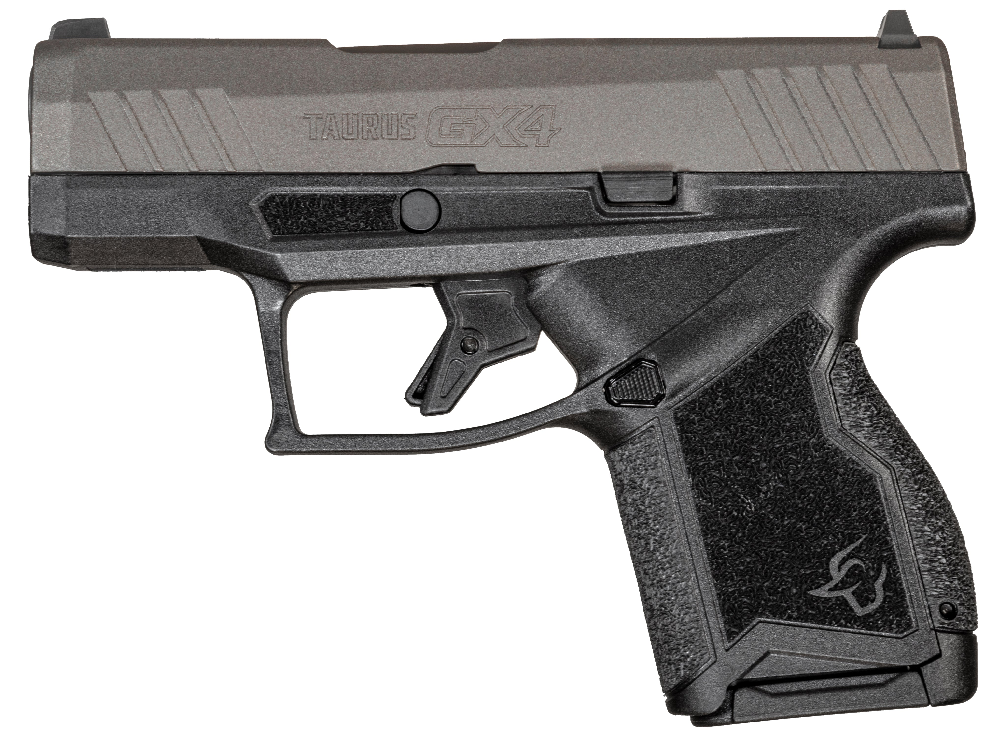 Taurus 1-GX4M93C GX4 Micro-Compact 9mm Luger Caliber with 3.06" Barrel, 11+1 Capacity, Black Finish Frame, Serrated Tungsten Gray Cerakote Steel Slide & Interchangeable Backstrap Grip Includes 2 Mags
