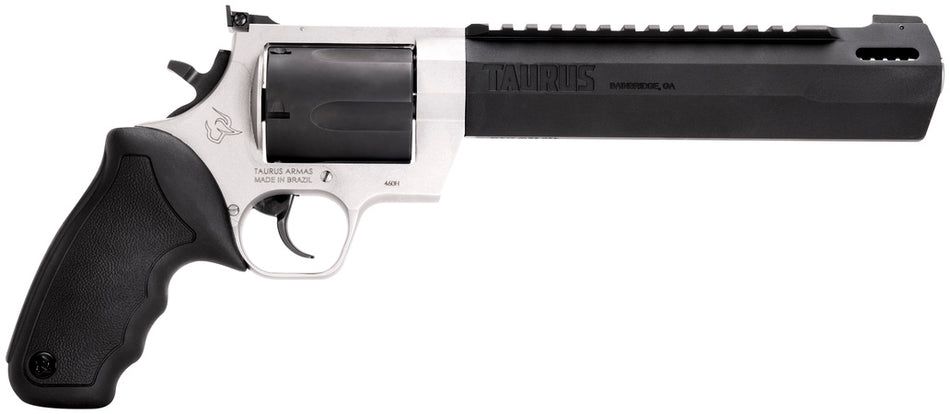 Taurus 2460085RH Raging Hunter 460 S&W Mag 5rd 8.37" Matte Black Oxide Cylinder & Barrel Matte Stainless Steel Frame Black Rubber with Integrated Cushion Insert Grip