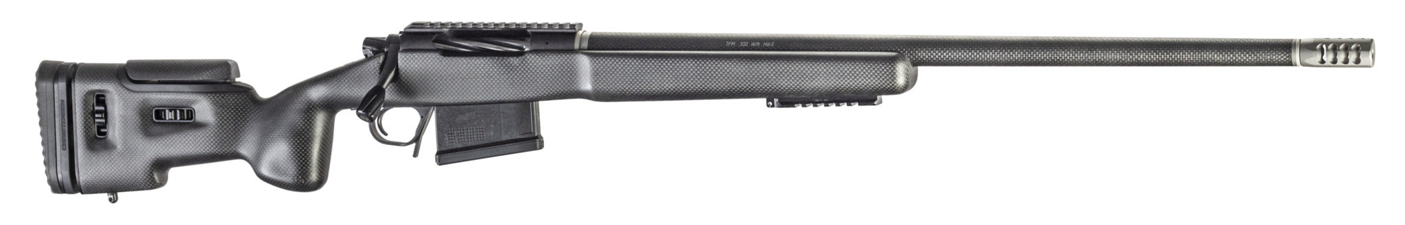 Christensen Arms CA10272285445 TFM Long Range Full Size 300 Win Mag 3+1, 26" Carbon Fiber Target Profile Barrel, Black Nitride Aluminum Receiver, Natural Carbon Fiber Fixed Long Range Stock